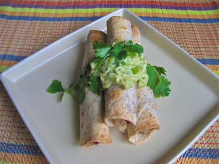 Chicken Taquitos with Cranberry Salsa