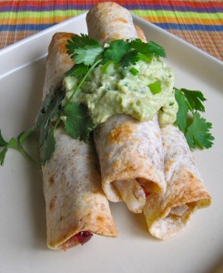 Chicken Taquitos with Cranberry Salsa