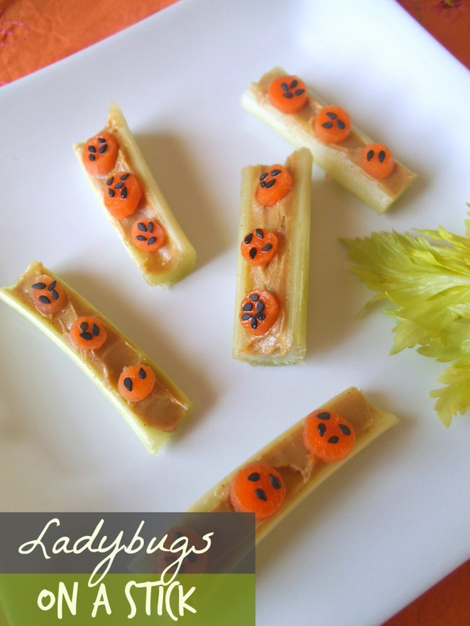 Carrot Ladybugs on a Celery Stick