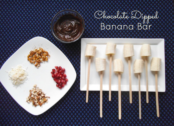 Chocolate Dipped Banana Bar with Toppings