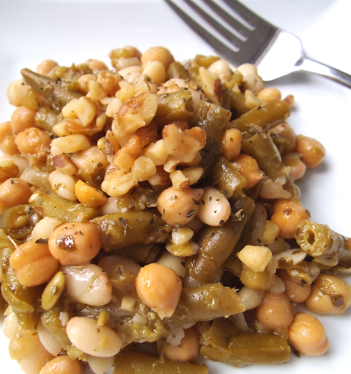 Pesto-Dressed Three Bean Salad| Swirls and Spice