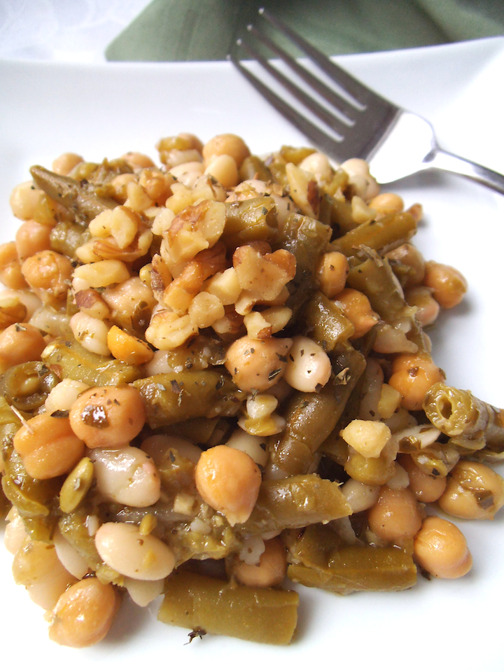 Pesto-Dressed Three Bean Salad| Swirls and Spice 