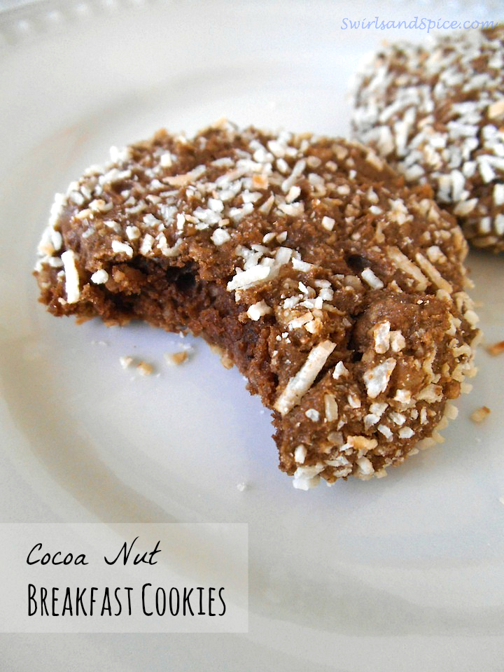 Cocoa Nut Breakfast Cookies | Swirls and Spice
