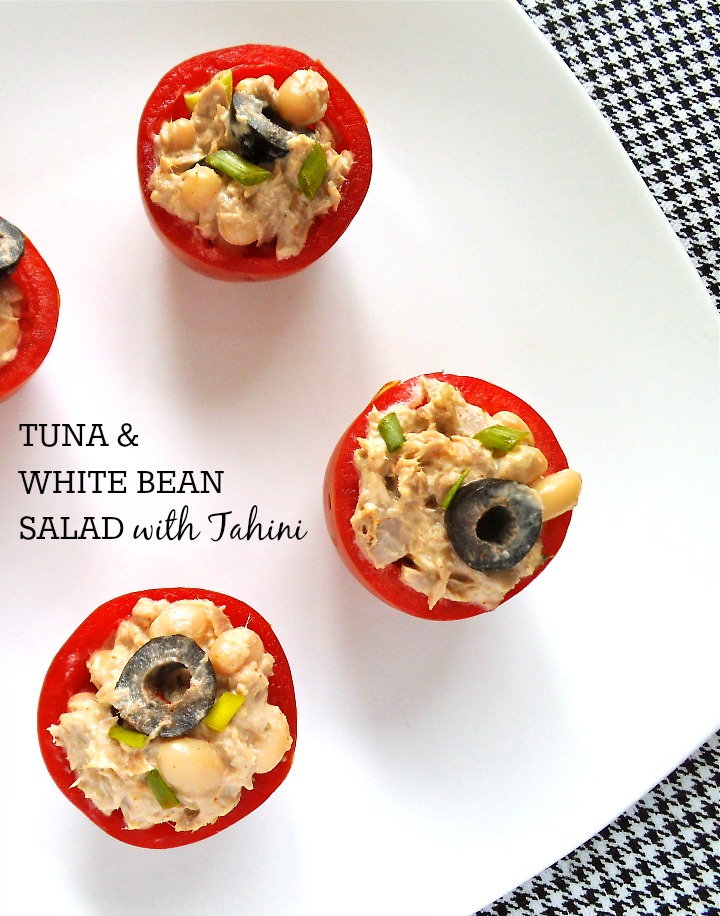 Tuna and White Bean Salad with Tahini | Swirls and Spice