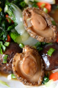 Braised Abalone and Shiitake Mushrooms over Bok Choy | by the Piquey Eater