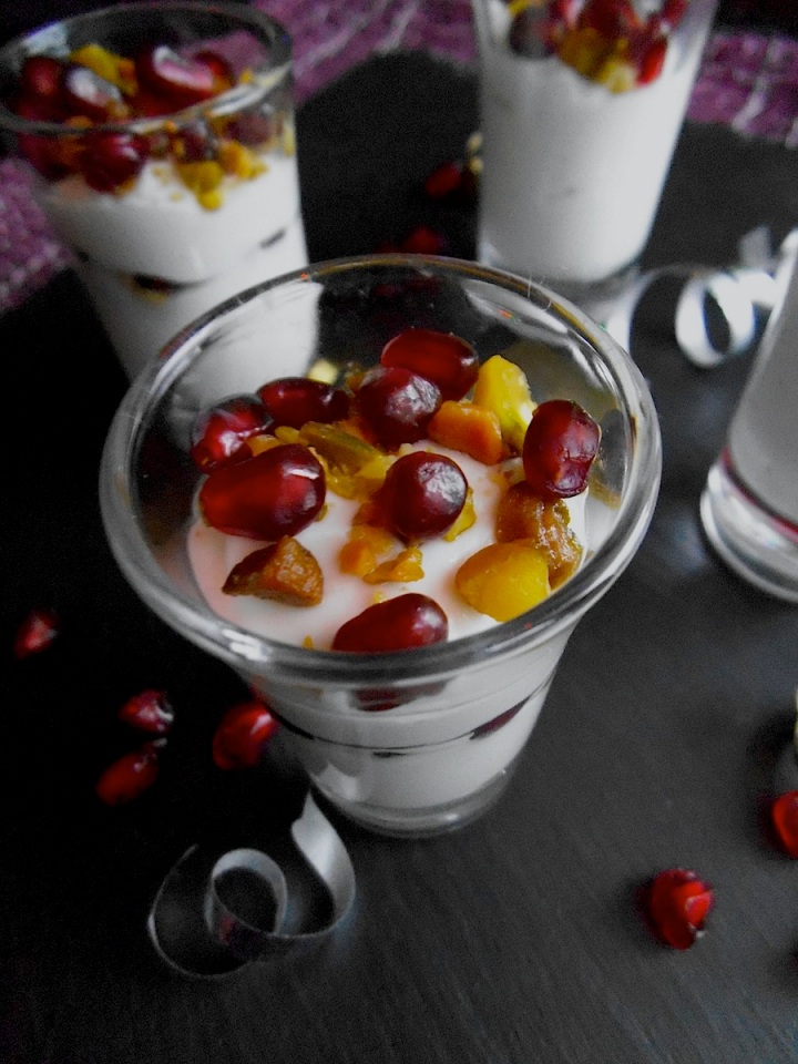 Pomegranate Pudding Parfait Shots | Swirls and Spice
