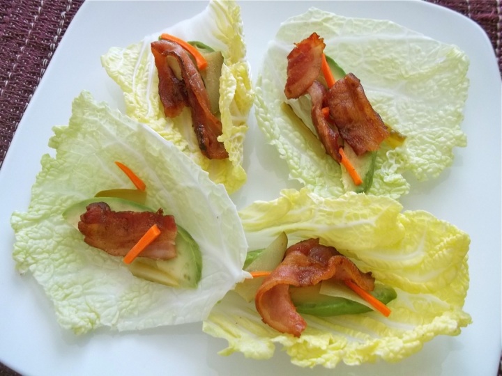 Avocado and Bacon Fresh Cabbage Wraps | Swirls and Spice