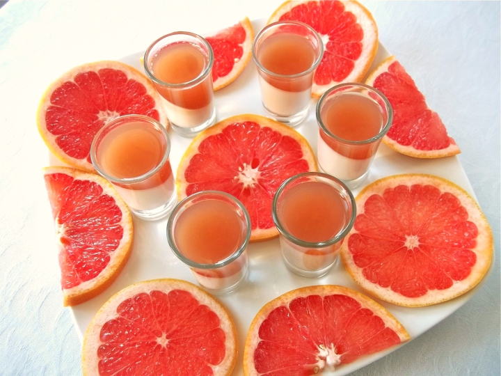 Grapefruit Gelatin Panna Cotta Cups | Swirls and Spice