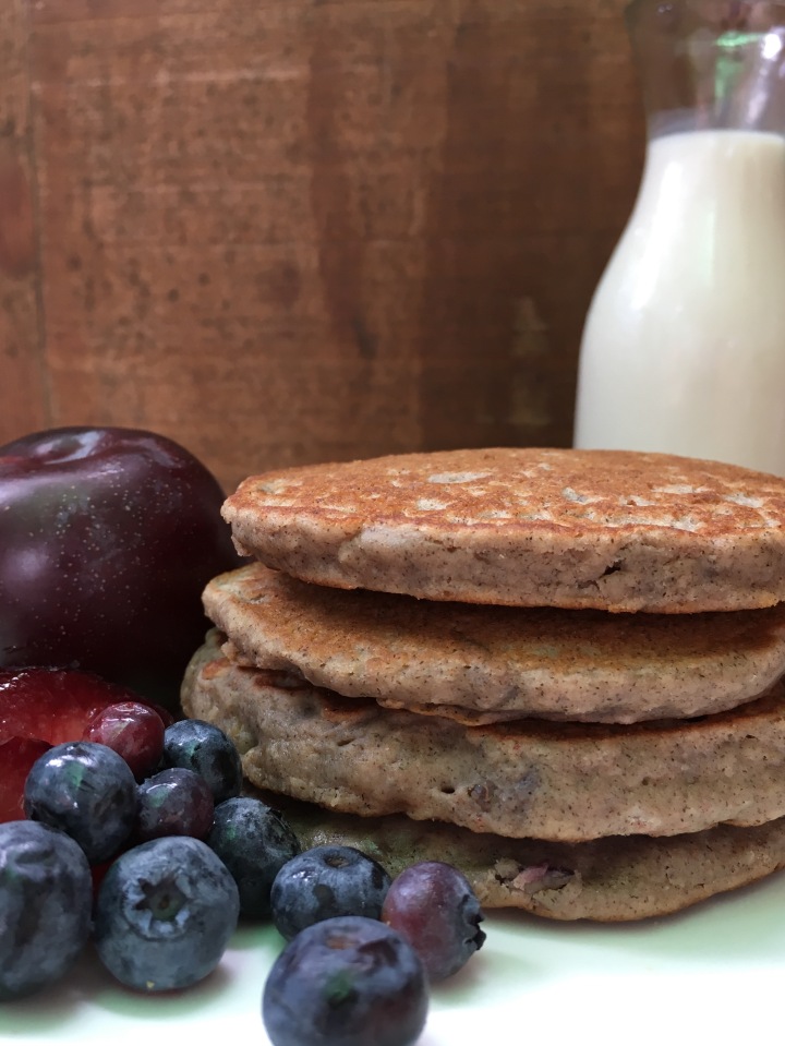 Purple Power Plum Pancakes | Swirls and Spice