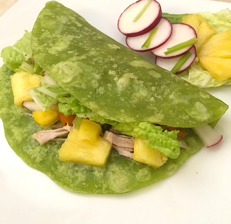 Pork and Pineapple Tacos with Spinach Tortillas | Swirls and Spice