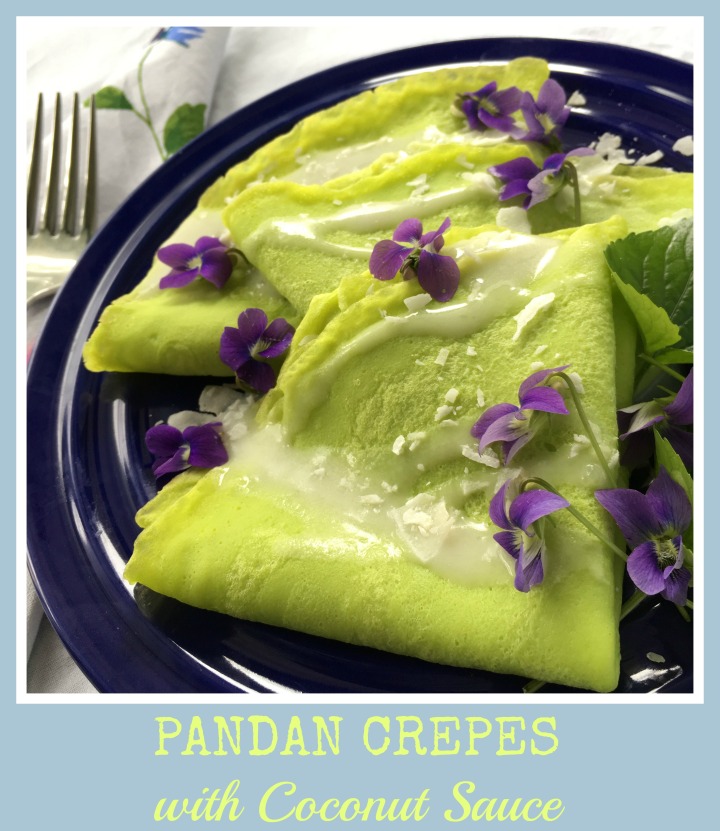Pandan Crepes with Coconut Sauce {Gluten Free} | Swirls and Spice